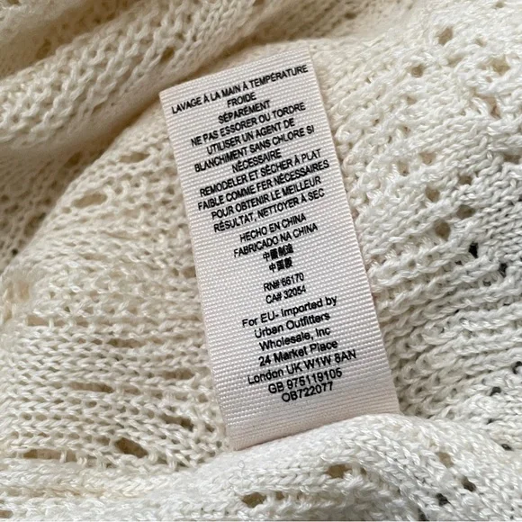 Free People Cream Crocheted Lace Bell Sleeve Top, Size XS Romantic Boho - Picture 14 of 15